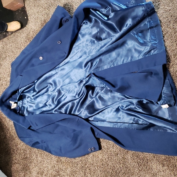 Vintage Ferncroft 100% Wool Shell Blue Coat Women's Size 11/12 - Picture 7 of 16